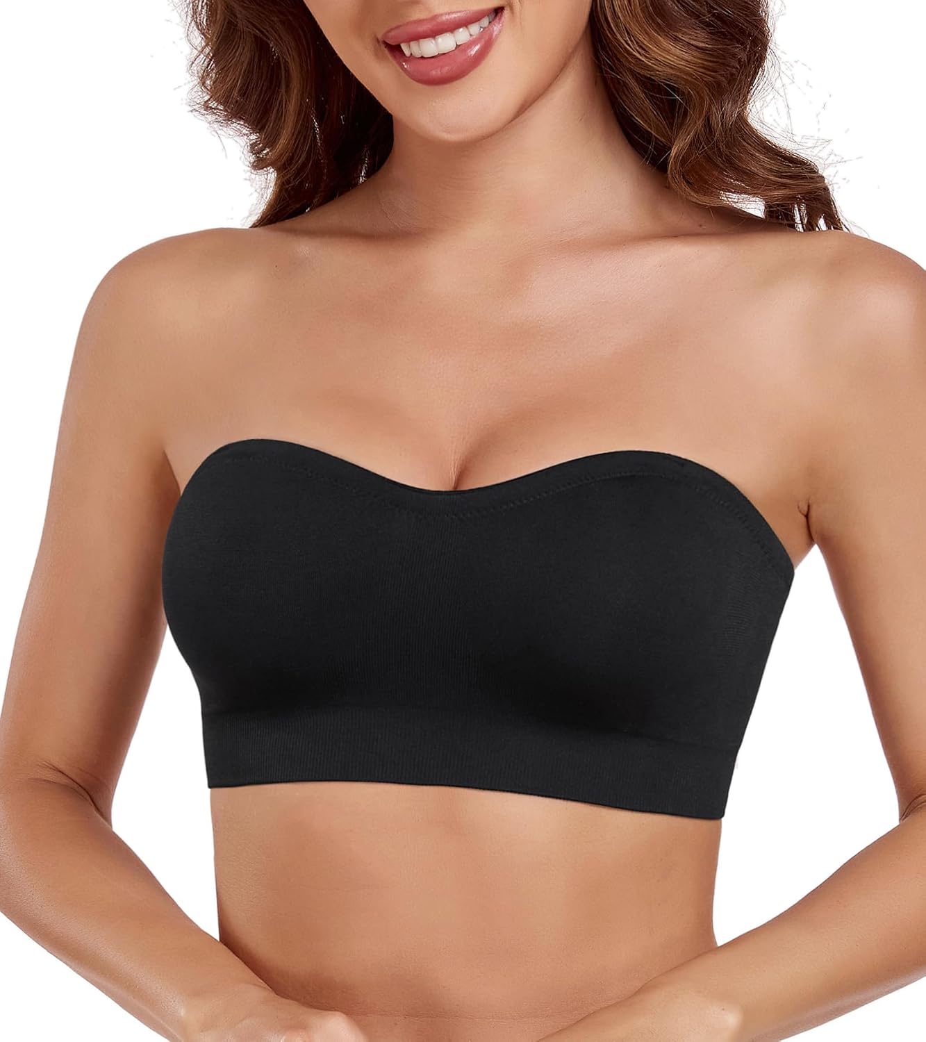 Detalle de Lemorosy Women's Strapless Padded Wirefree Seamless Bandeau Tube Bra