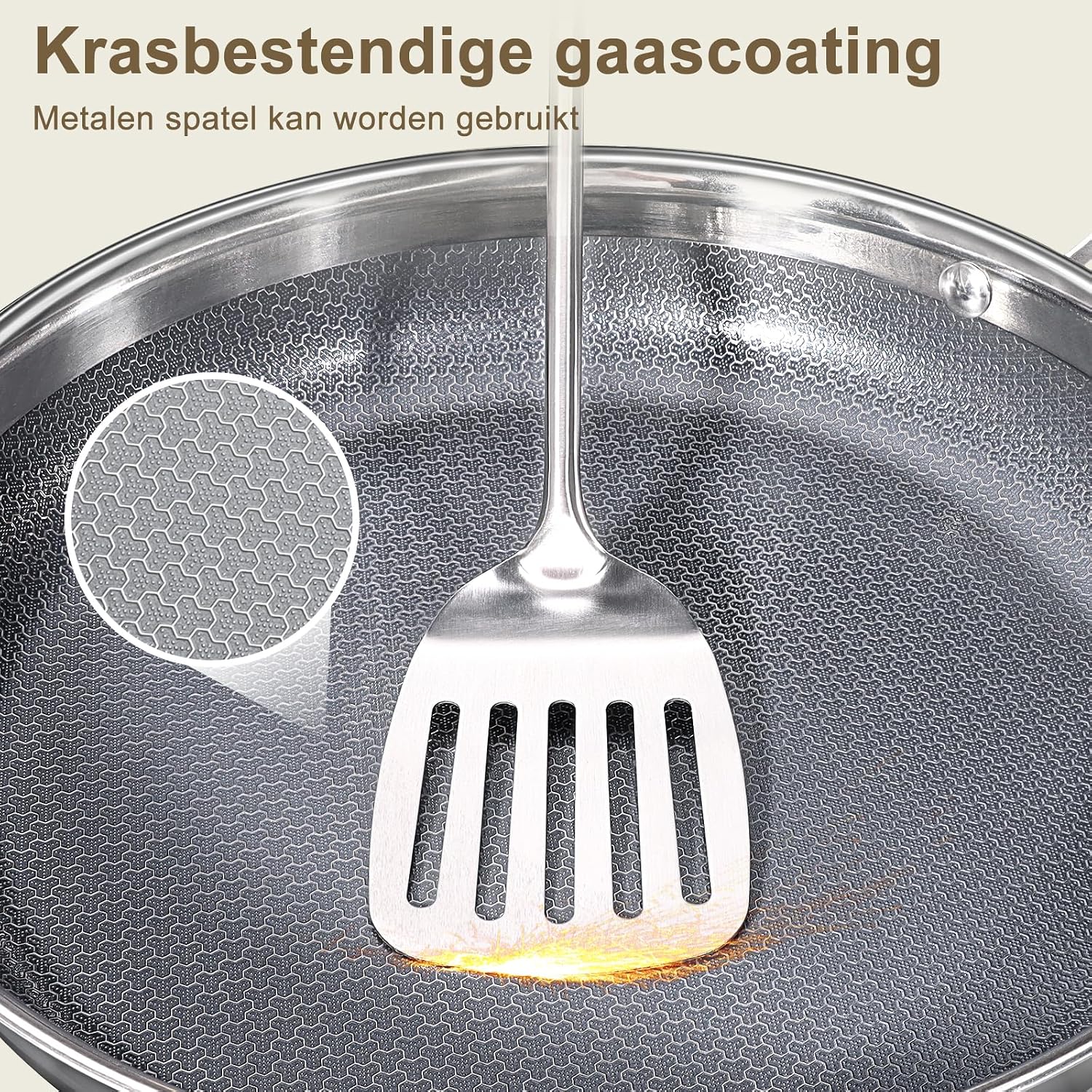 Thumbnail 5 de GiPP LSH-JPK koekenpan 26 cm van roestvrij staal met keramische antiaanbaklaag