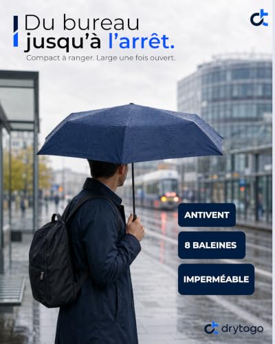 Detalle 2 de Parapluie pliant drytogo : compact, automatique et proposé en trois diamètres