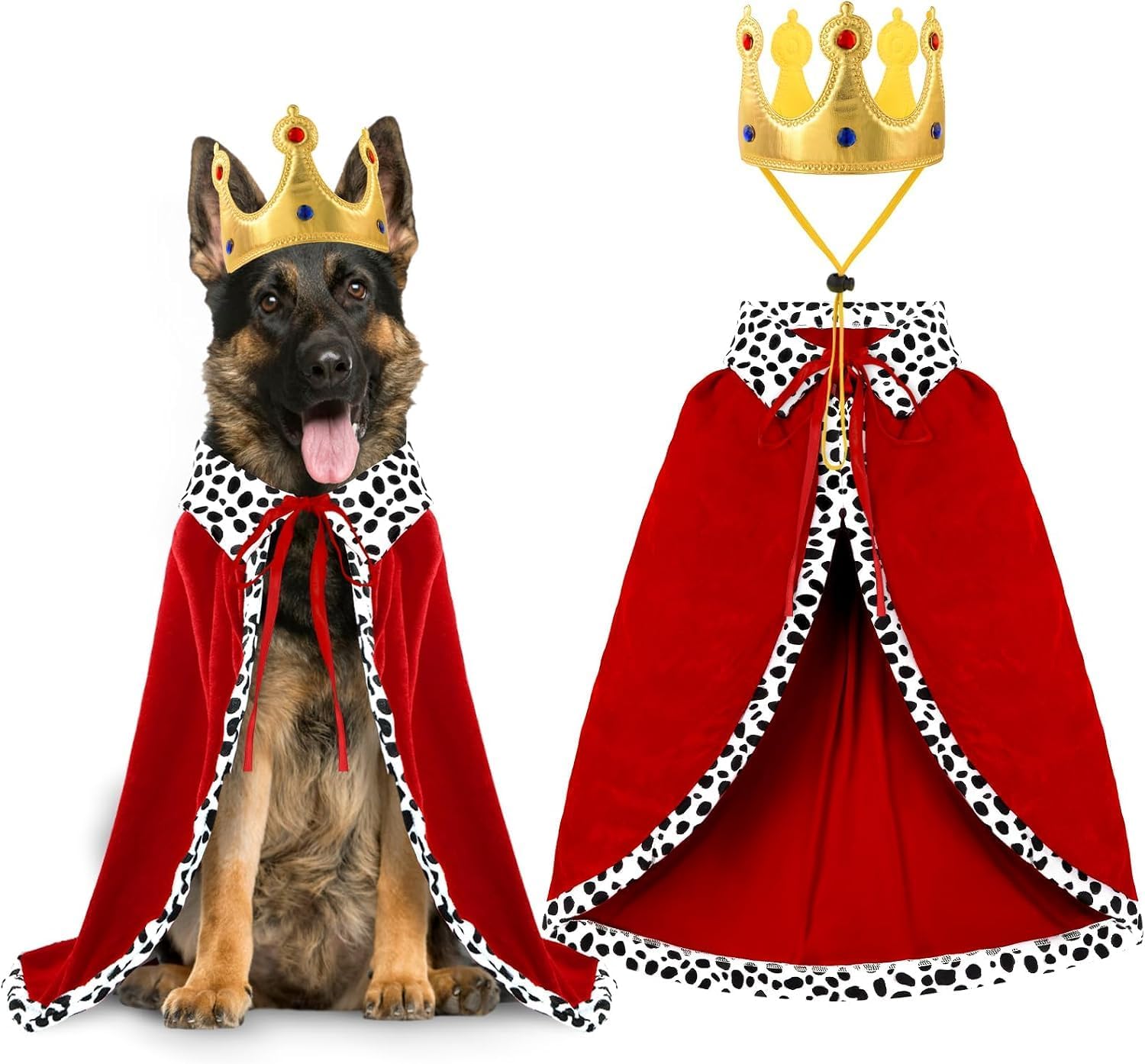 Detalle de Vellibring VB-US-HA326M1P1 Dog King Costume with Adjustable Cape and Crown