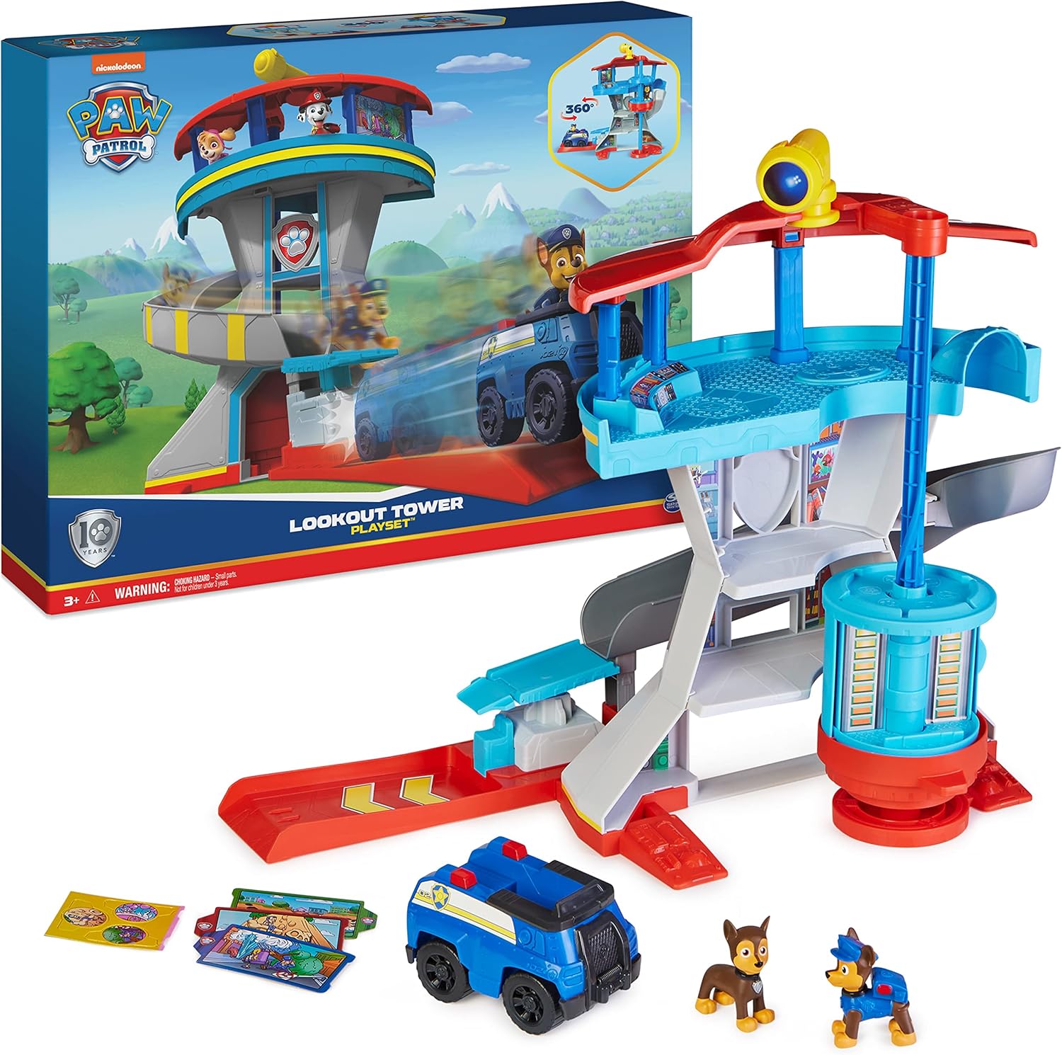 Detalle de Paw Patrol Lookout Tower Playset with Toy Car Launcher and Chase Figures
