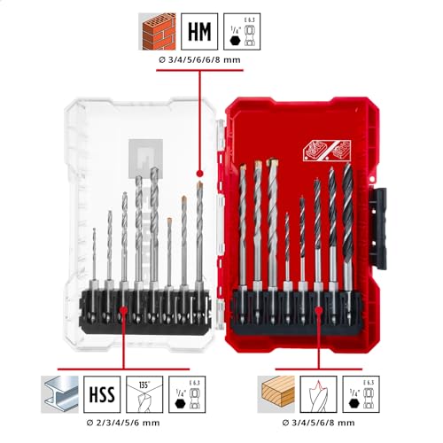 Detalle 2 de Einhell M-CASE 16-tlg. Bohrer-Set – Vielseitige Bohrer für Metall, Holz, Stein