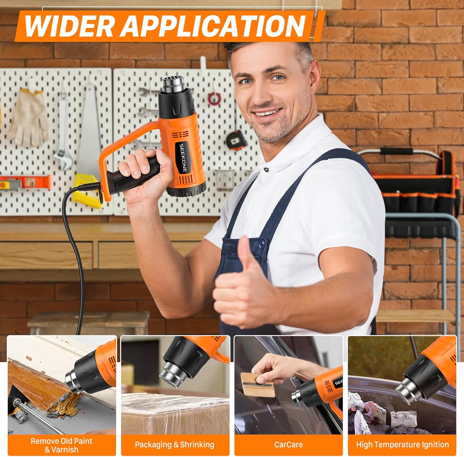 Thumbnail 2 de SEEKONE heat gun 2000W dual temperature