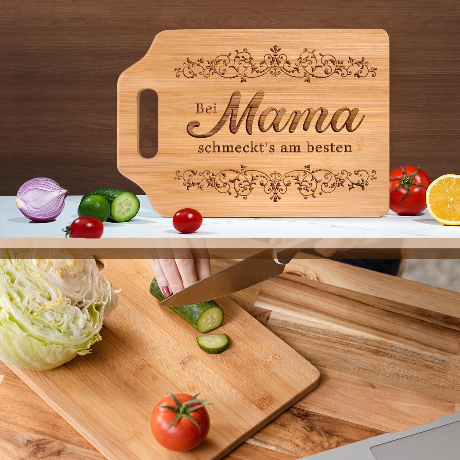 Thumbnail 4 de Giftasy Muttertagsgeschenk – Graviertes Bambus-Schneidebrett