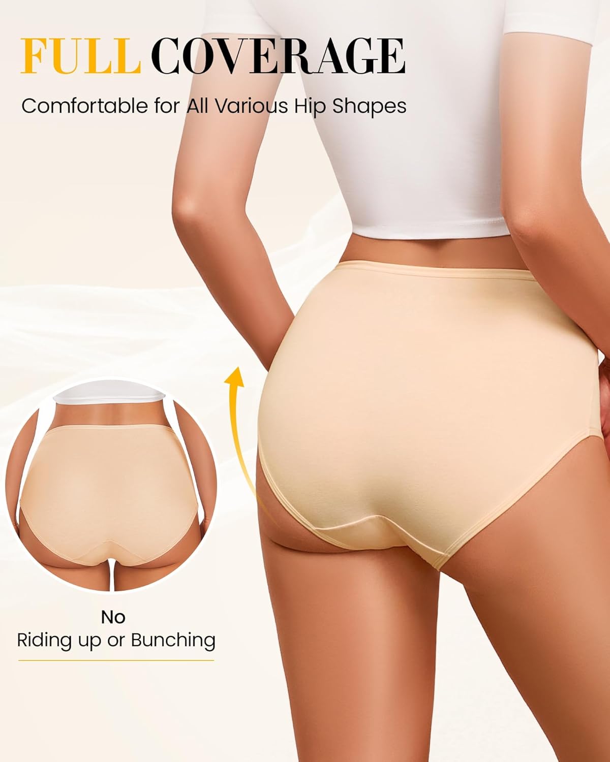 Thumbnail 4 de SIMIYA 5 Pack Cotton Underwear for Women – High-Waisted Full Briefs