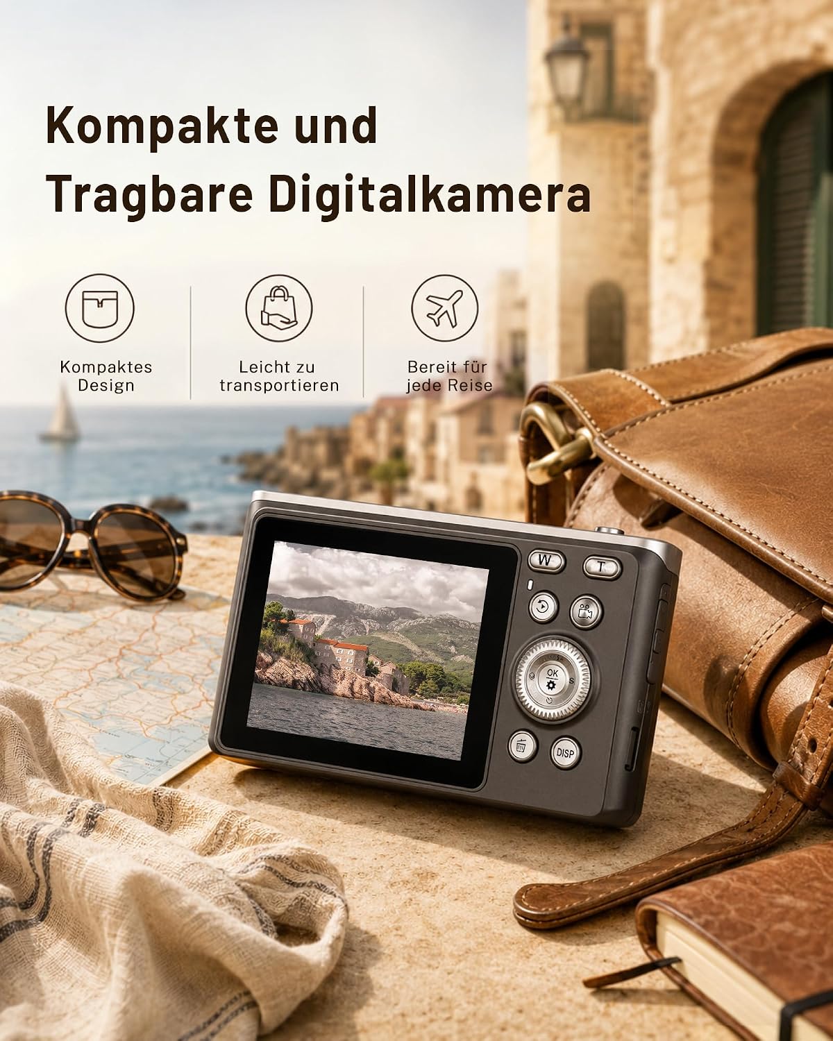 Detalle de Digitalkamera 4K 48MP Fotokamera mit 2,8 Zoll Display – idealer Begleiter für Teens und Anfänger
