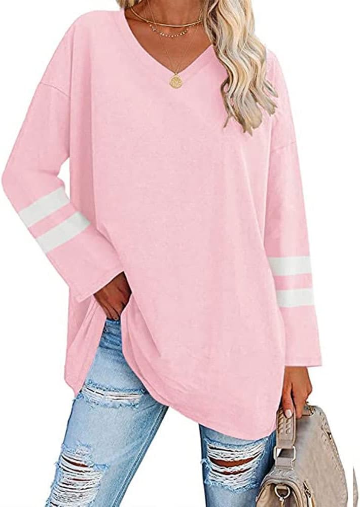 Detalle de Famulily Women's Striped Long Sleeve T Shirt Tunic Top – Cotton Comfortable Everyday Wear