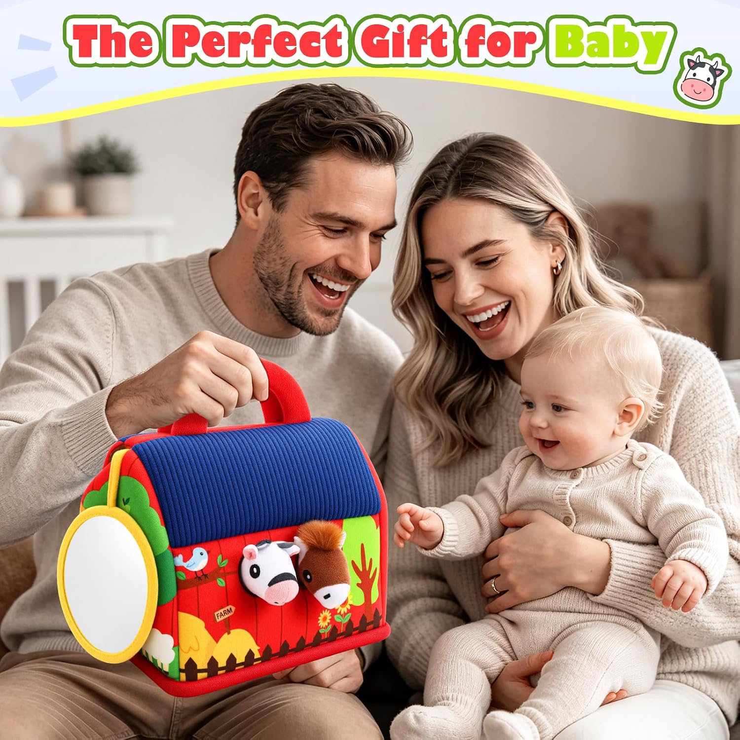 Thumbnail 6 de Baby Toys 6-12 Months: Plush Farm Animal Sound Toys for Sensory Play