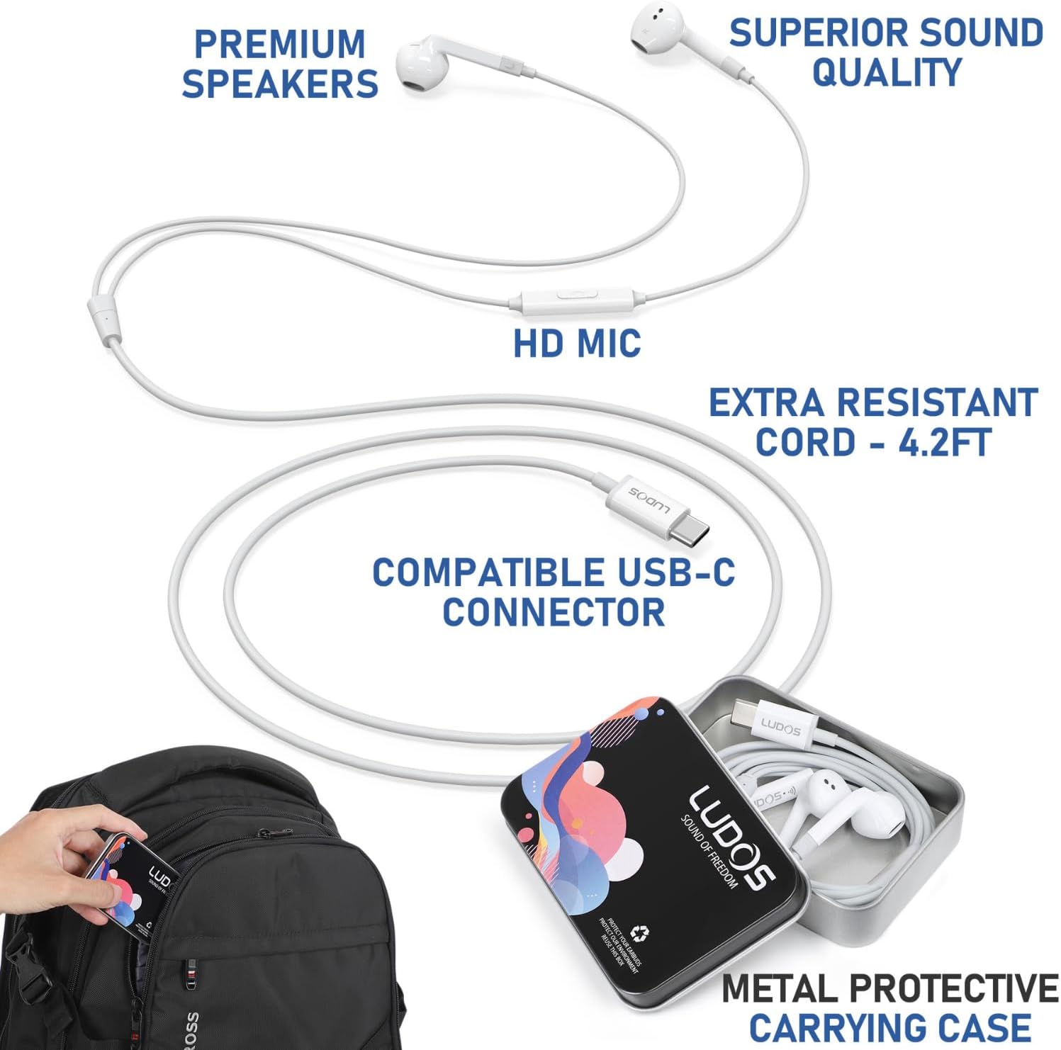 Detalle de LUDOS FEROX Cuffie USB C 5 anni