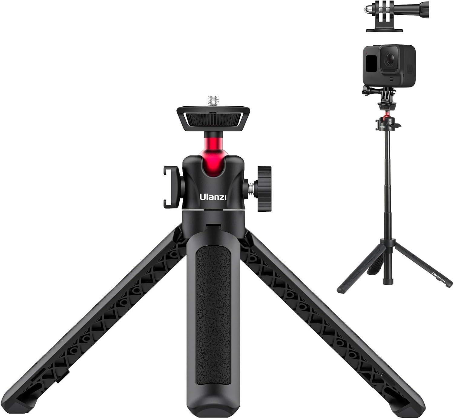 Detalle de ULANZI MT-16 : mini trépied extensible avec tête sphérique 360° pour vlogging