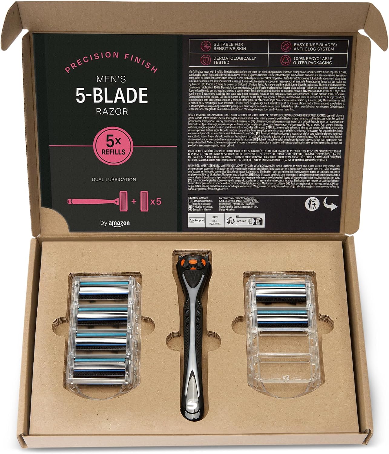 Thumbnail 1 de by Amazon Men's 5 Blade Razor + 6 Refills