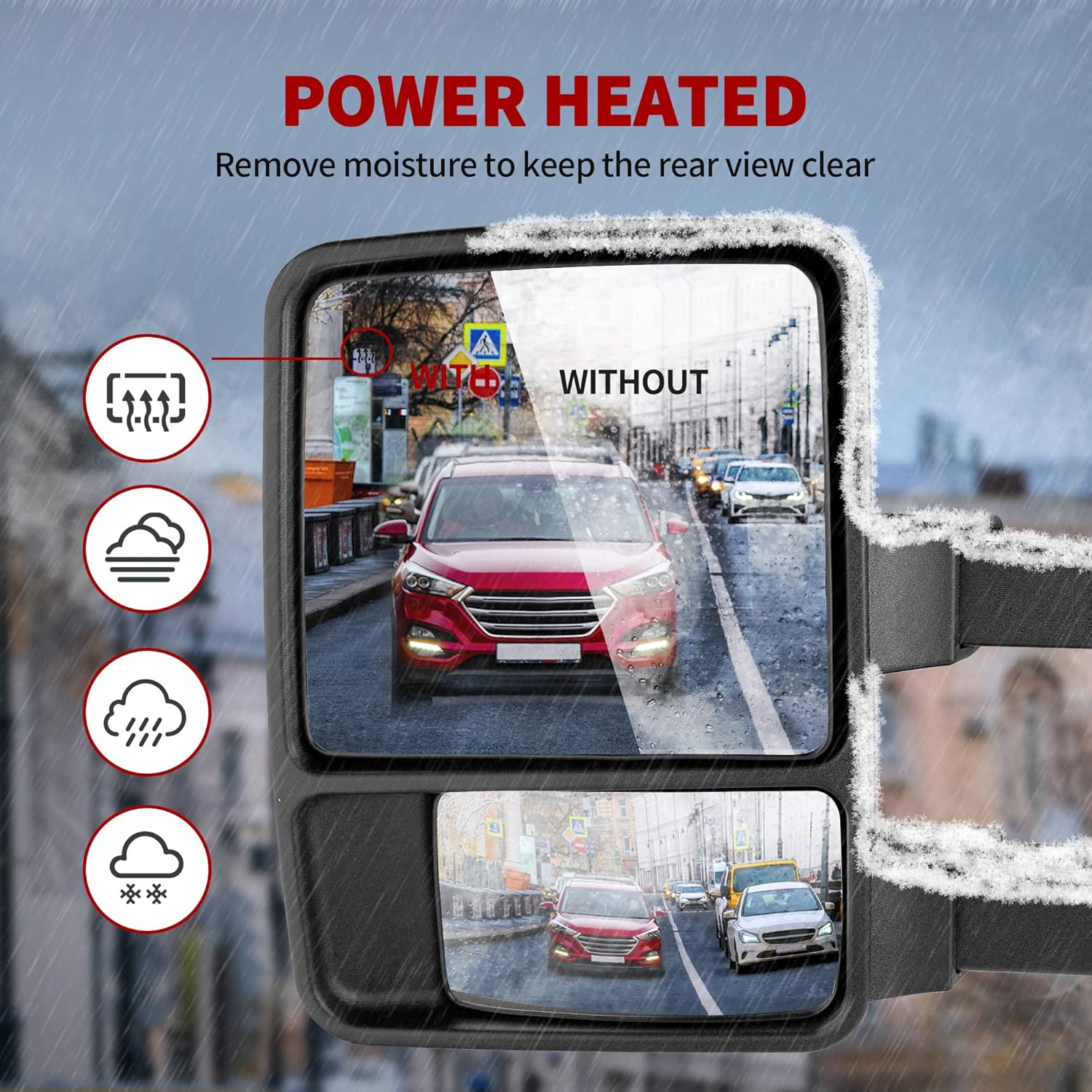 Thumbnail 2 de YITAMOTOR Towing Mirrors 16.5" Extendable