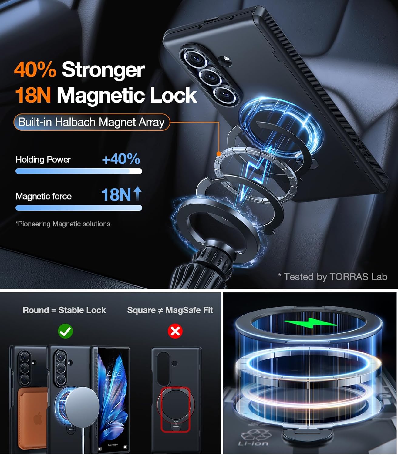 Thumbnail 3 de TORRAS 360 Spin Magnetic Stand for Galaxy Z Fold 7 case