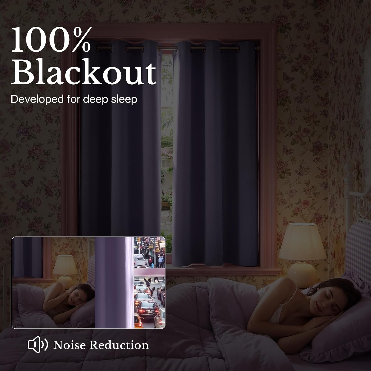 Detalle 2 de NICETOWN NTUSCGM147SD2-ALL Blackout Curtains, Lavender Purple, 42 x 84 in