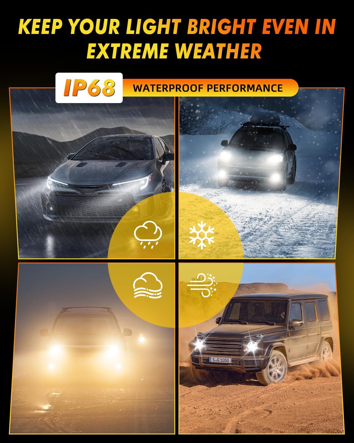Thumbnail 6 de Termitor H4/9003/HB2 Fog Light Bulbs (Pack of 2) — 6500K Cool White, Cooling Fan, No Adapter Required