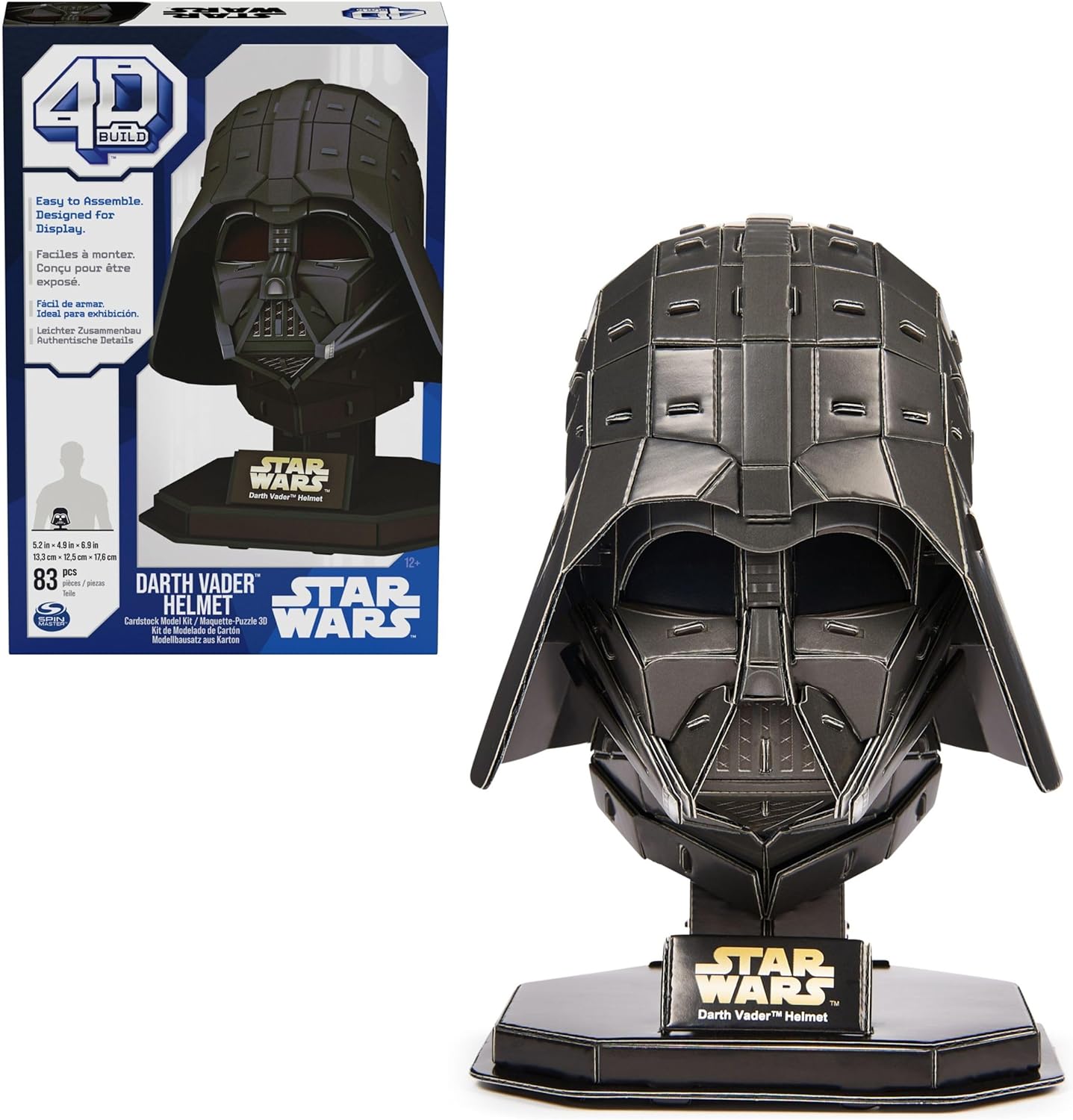 4D Build SW Darth Vader Helmet – kit di modellismo in cartoncino con colla e supporto