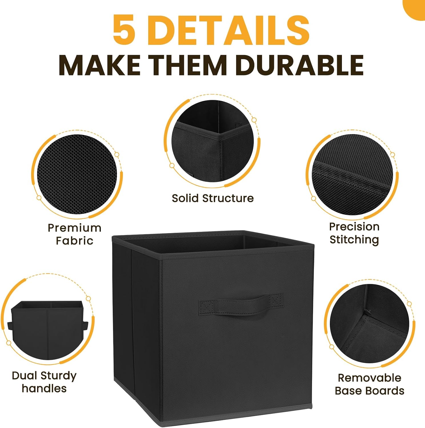 Thumbnail 5 de Large Storage Cubes 13 Inch Cube Bins for Shelves