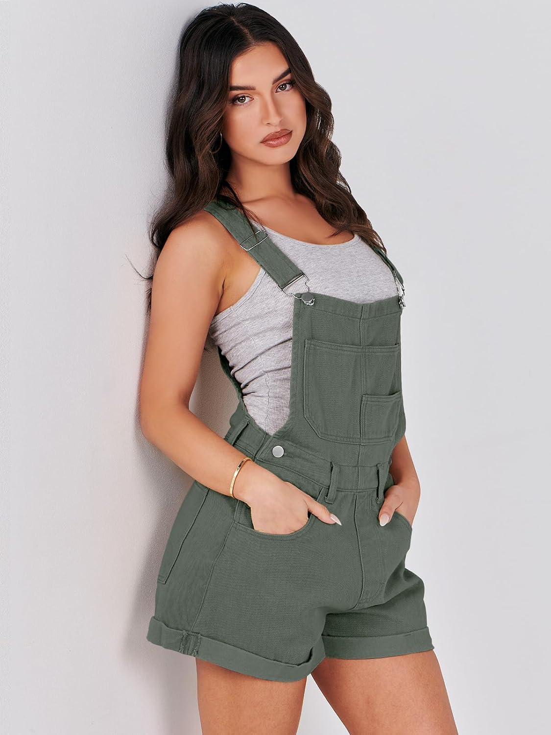 Thumbnail 3 de ANRABESS Women's Denim Shorts Overalls — Loose Fit Jumpsuit for Summer 2026