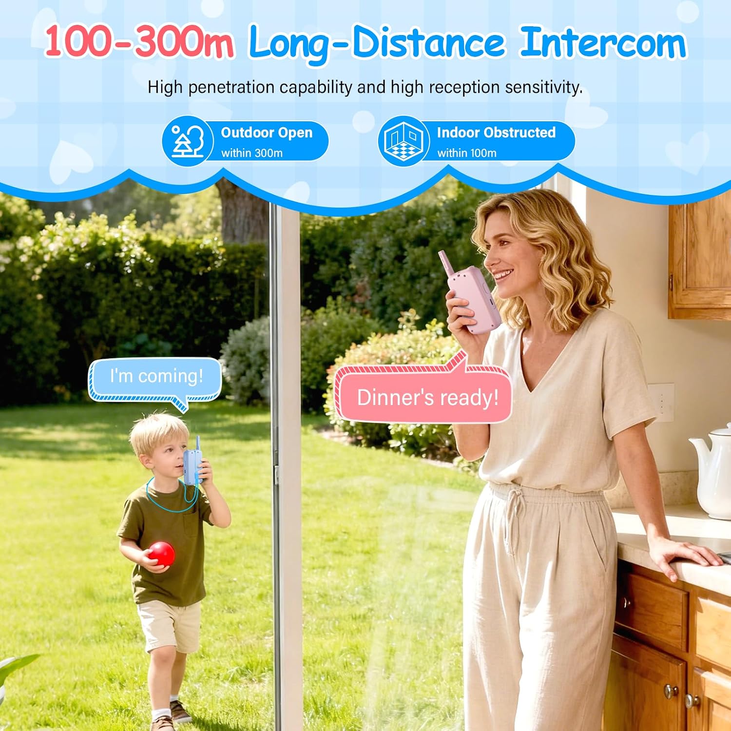 Thumbnail 3 de Video Walkie Talkie Kinder Set 2er 100 m