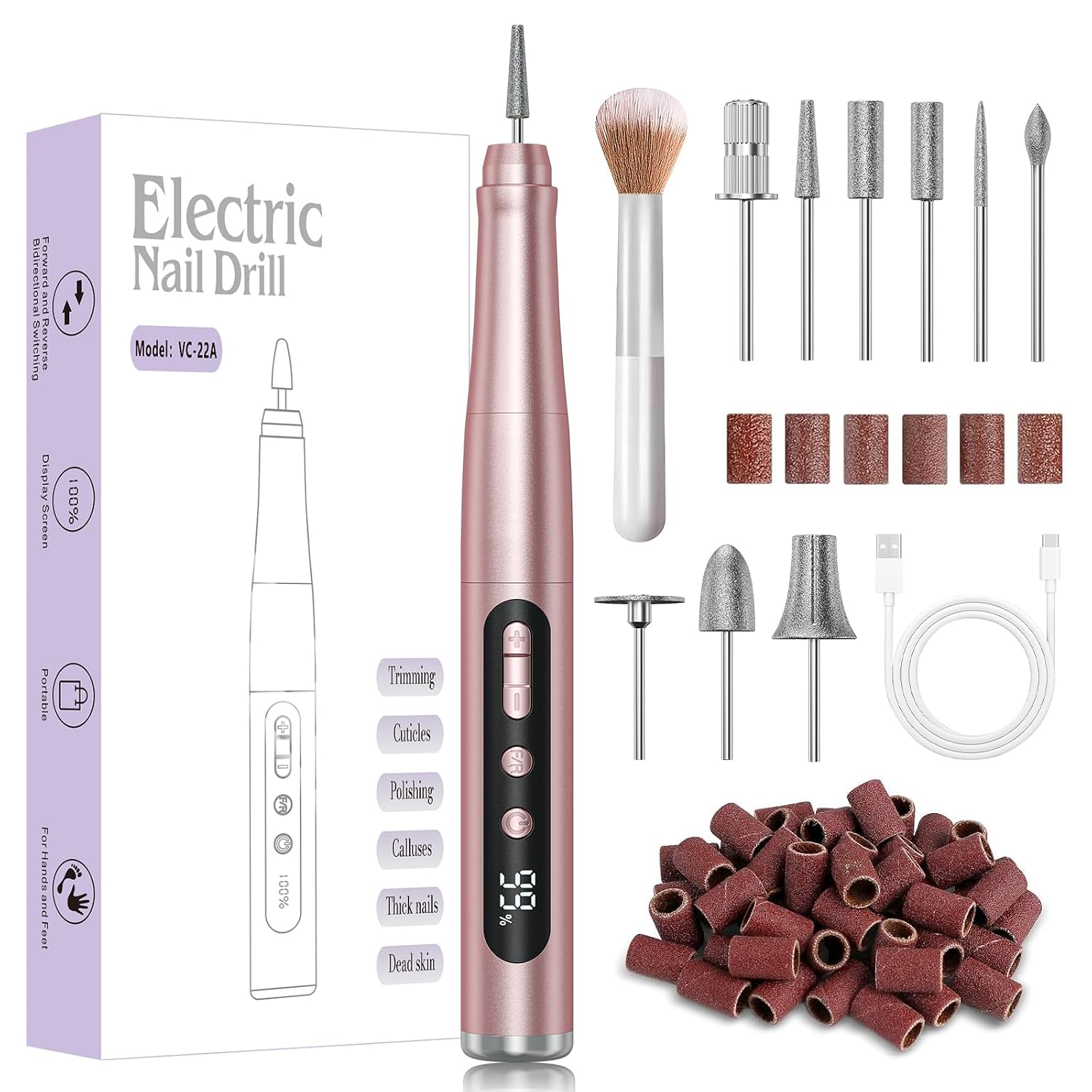 Detalle de Cordless Nail Drill 35000RPM for manicures