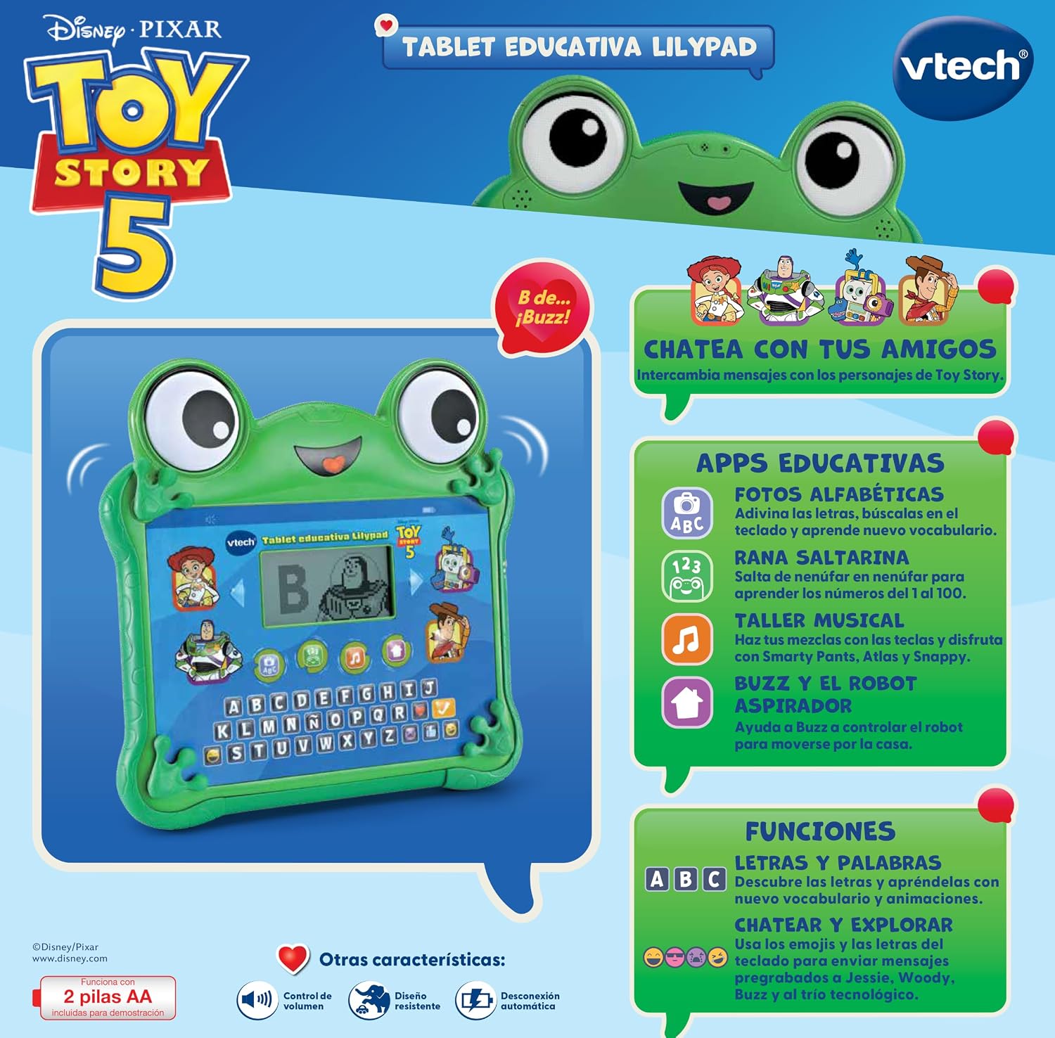 Thumbnail 3 de VTech Lilypad Przeglądaj i ucz się – tablet edukacyjny Toy Story 5, wersja hiszpańska