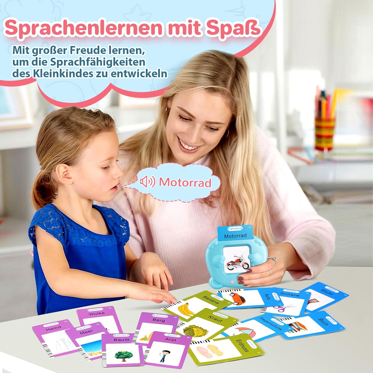 Thumbnail 6 de AHJ 510 Wörter Sprechende Lernkarten Deutsch – 255 Karten 🧠