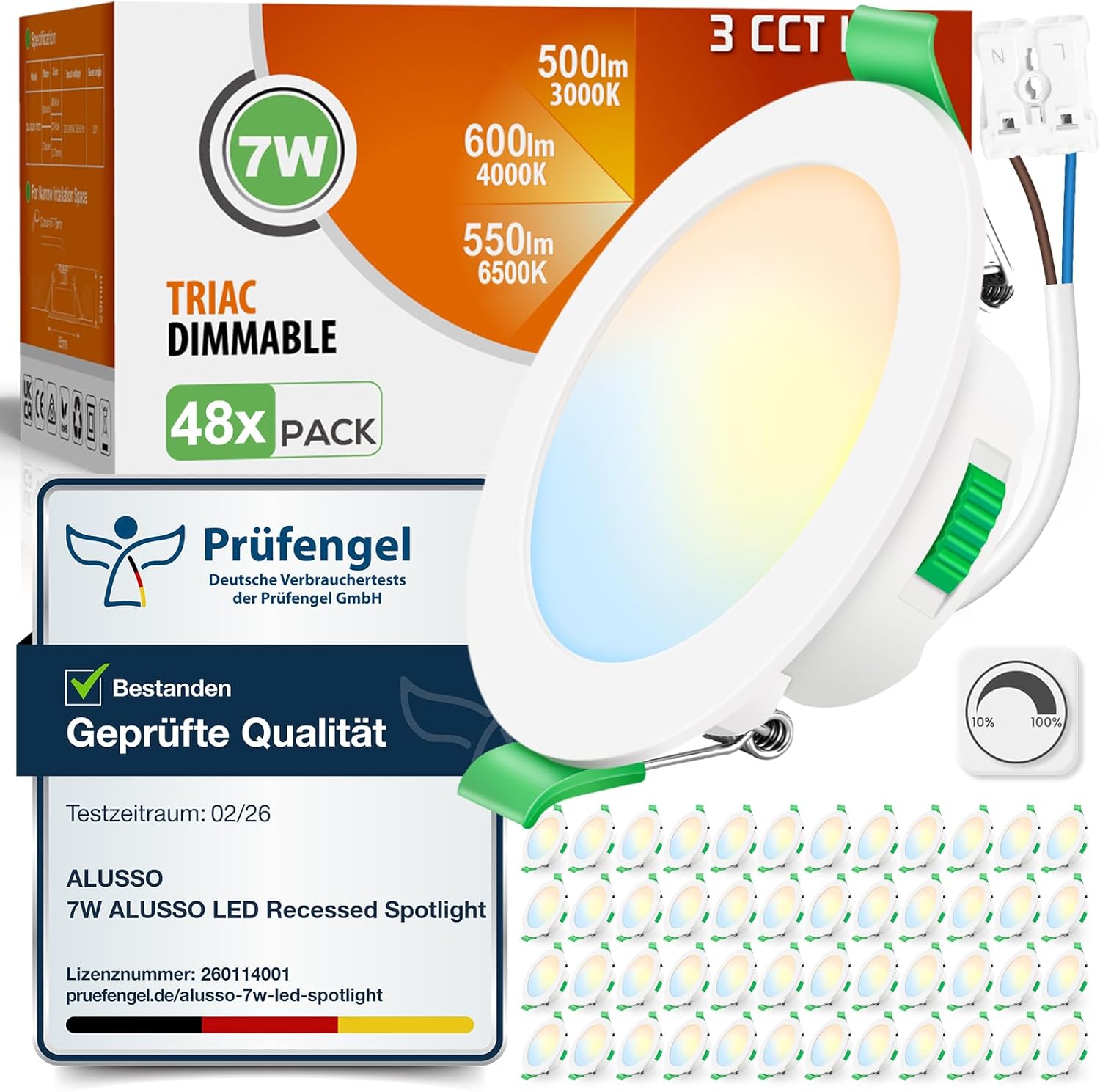 Detalle de ALUSSO LED Einbaustrahler 7 W dimmbar Set