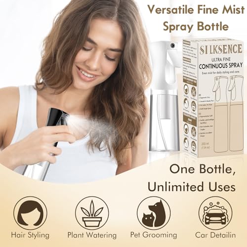 Detalle de SALONKEY – 2 flaconi spray continui da 200 ml, nebulizzazione fine e anti-perdita, ricaricabili