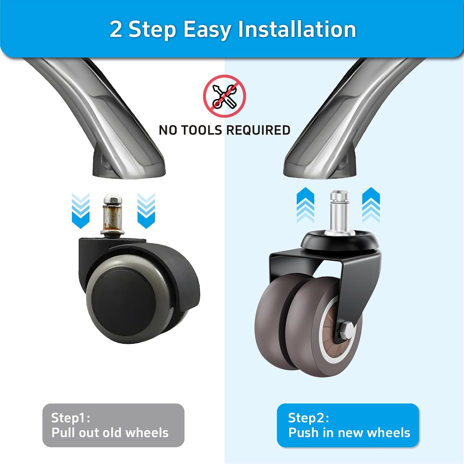 Detalle de ASHGOOB Office Chair Casters 2-Inch