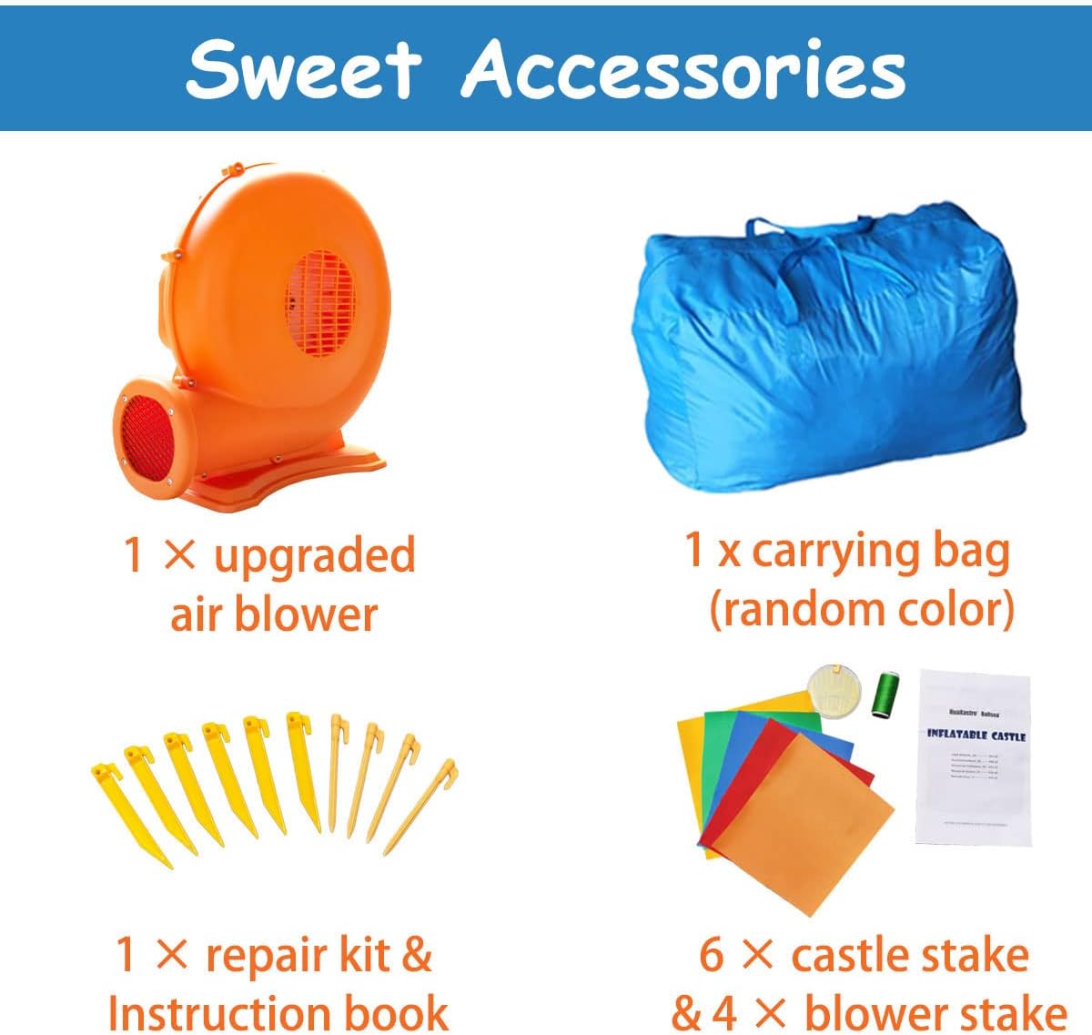 Thumbnail 6 de Ballsea Inflatable Bouncy Castle Kids Bounce House with Dual Slide & Air Blower, 4.88 x 2.4 x 1.9m