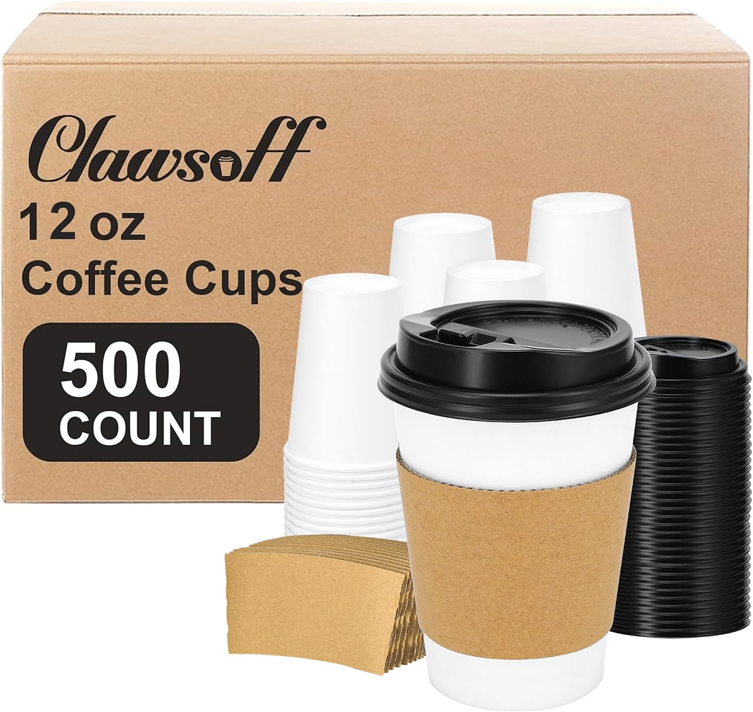 Thumbnail 6 de Clawsoff 100-Pack 12 oz Disposable Coffee Cups ⚡