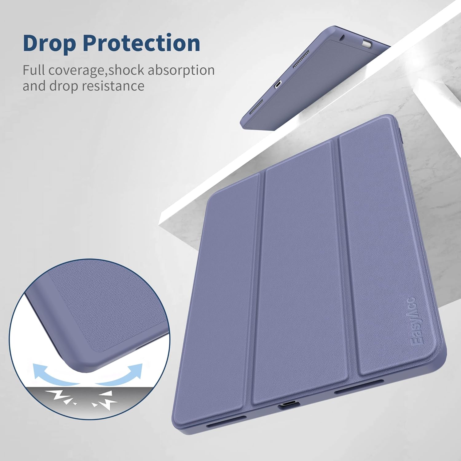 Thumbnail 2 de EasyAcc Hülle für iPad Air 11 Zoll (M4/M3/M2, 2026/2025/2024) & iPad Air 4/5 mit Stifthalter – Hell Lila