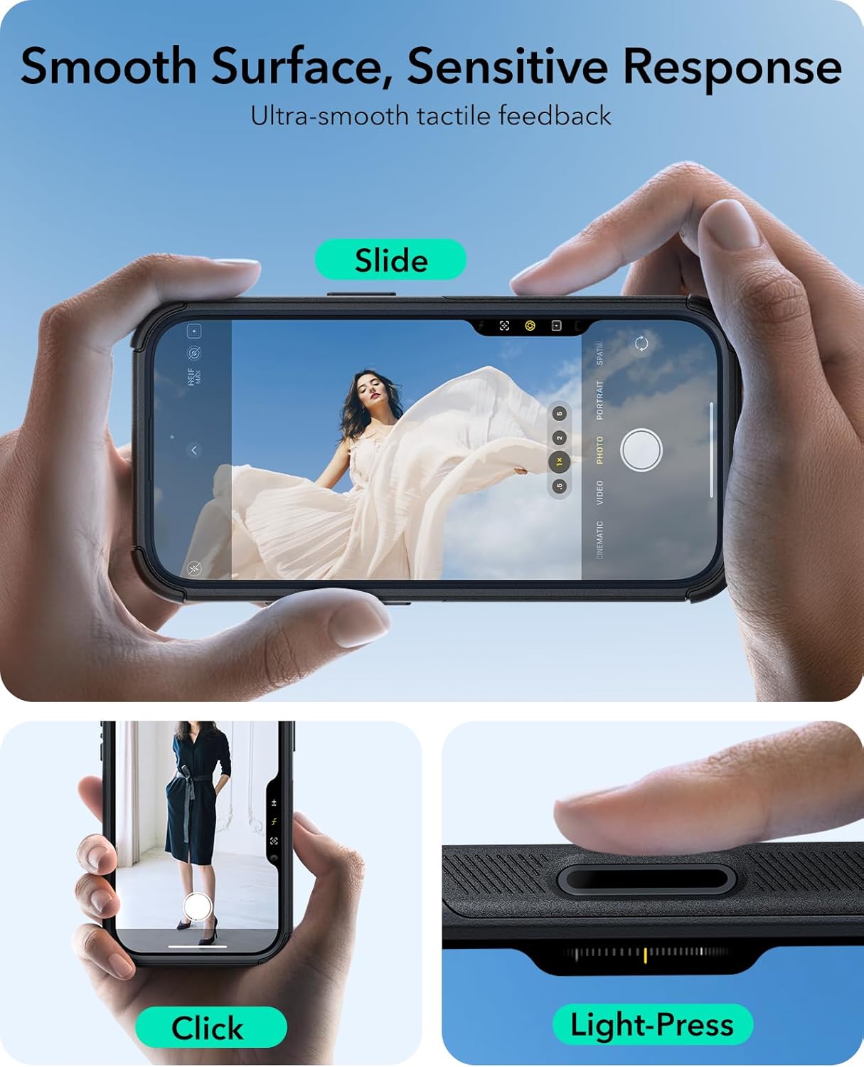 Detalle de ESR for iPhone 16 Pro Case (Cyber Series) with MagSafe Compatibility and Camera Control Button, Black