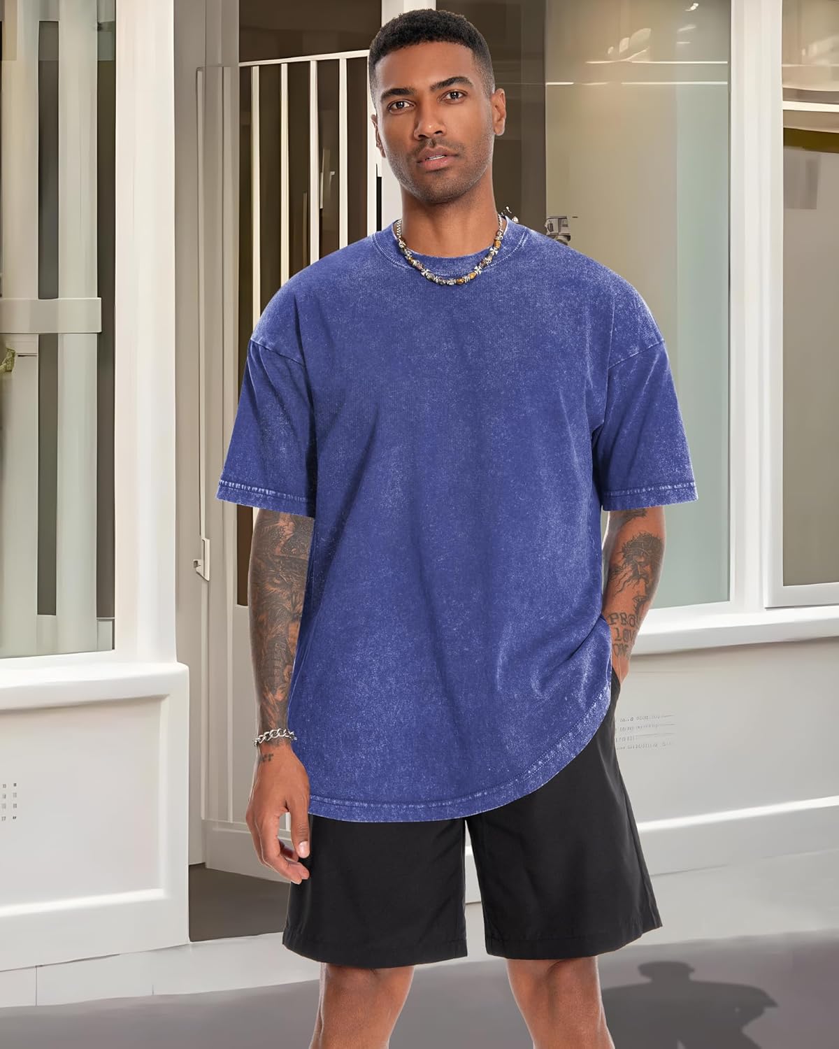 Thumbnail 1 de Oversized TShirts for Men Short Sleeve Vintage Washed Basic Loose Tees 2026