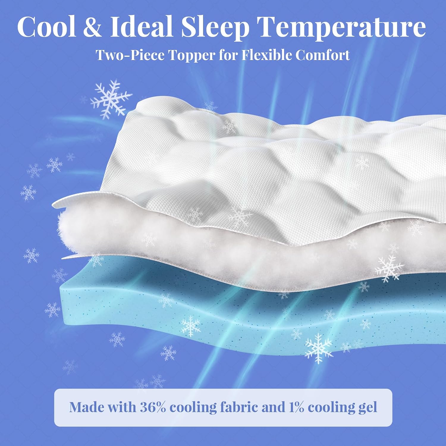 Thumbnail 6 de OhGeni Cooling 4-Inch Mattress Topper