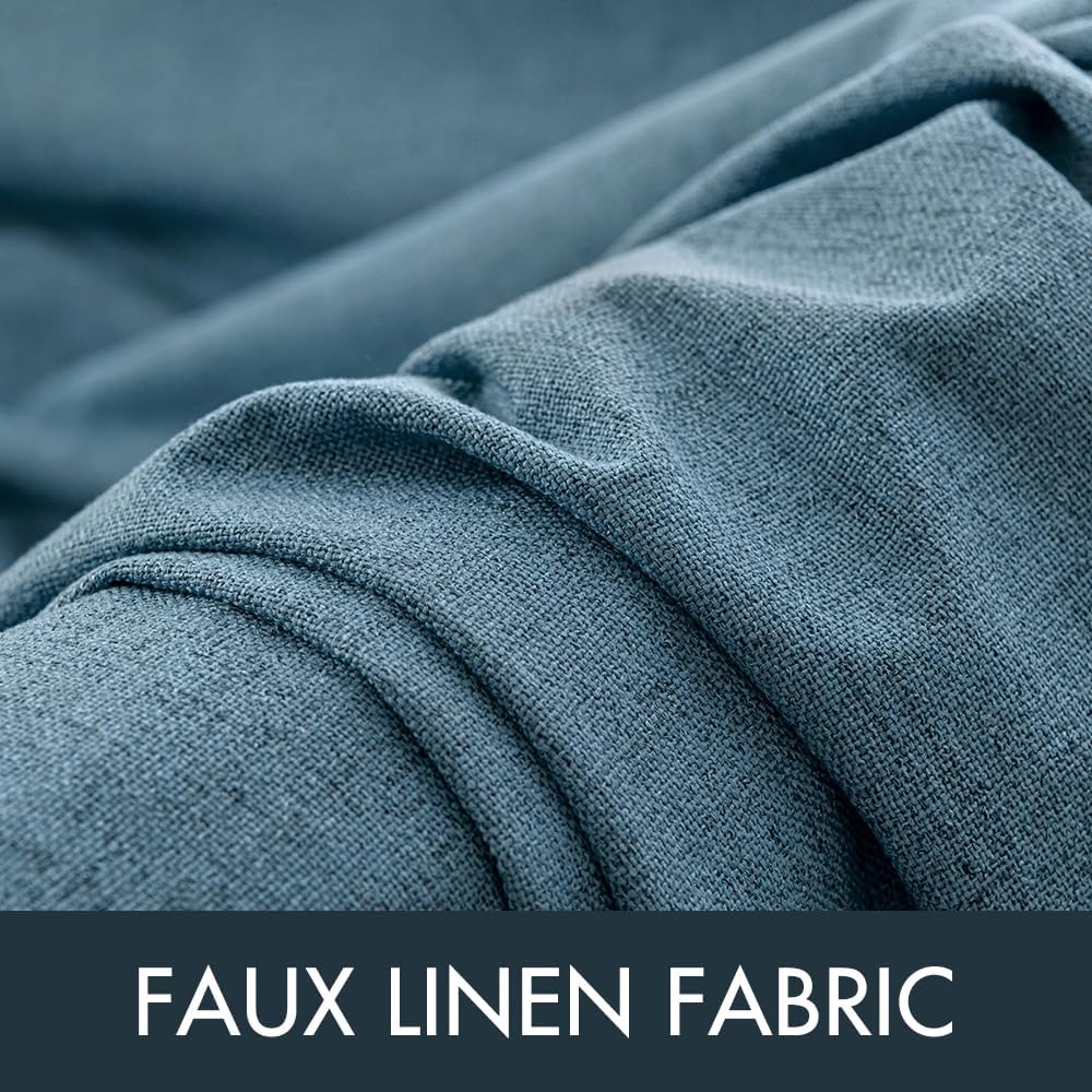 Detalle 1 de MIULEE 2 Blackout Curtains, 52 x 96 Inch, Dusty Blue, Grommet Top