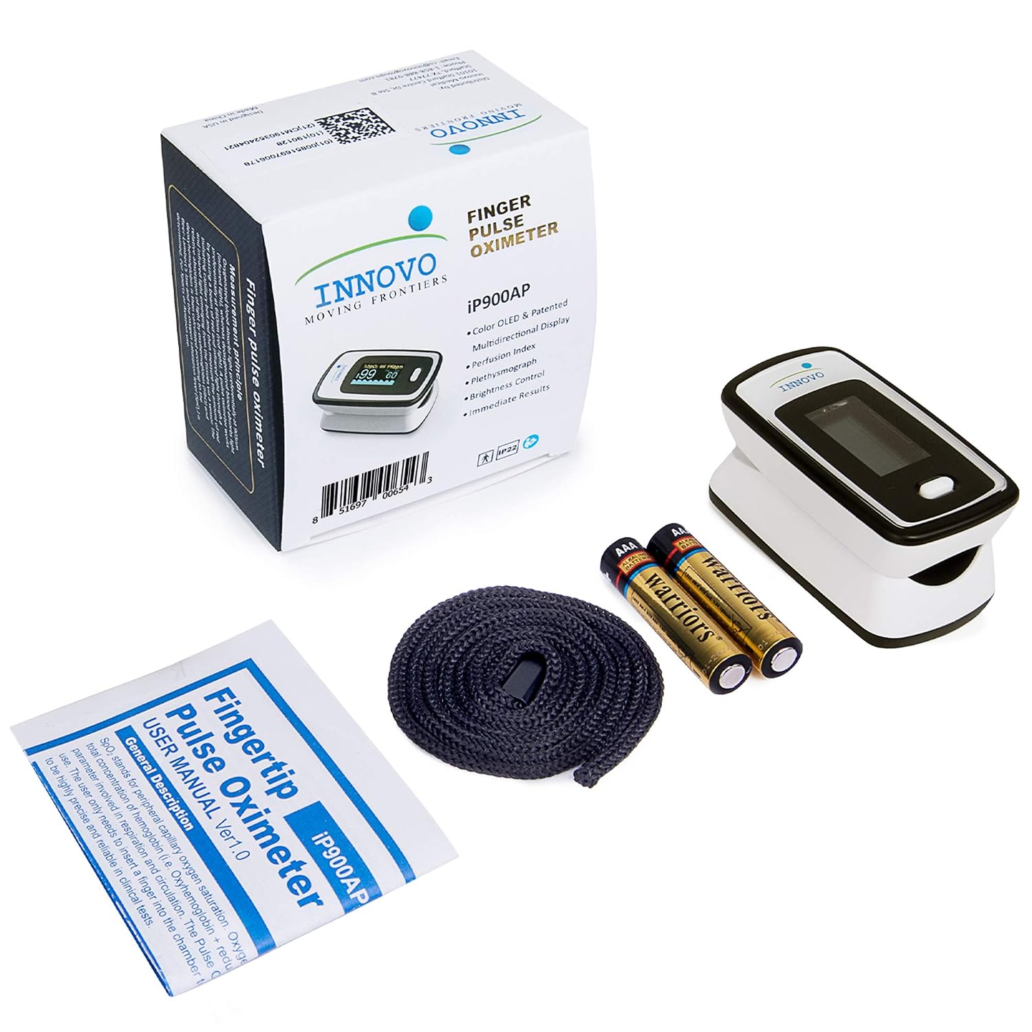 Detalle 2 de Innovo iP900AP Fingertip Pulse Oximeter with OLED, Perfusion Index and Alarm