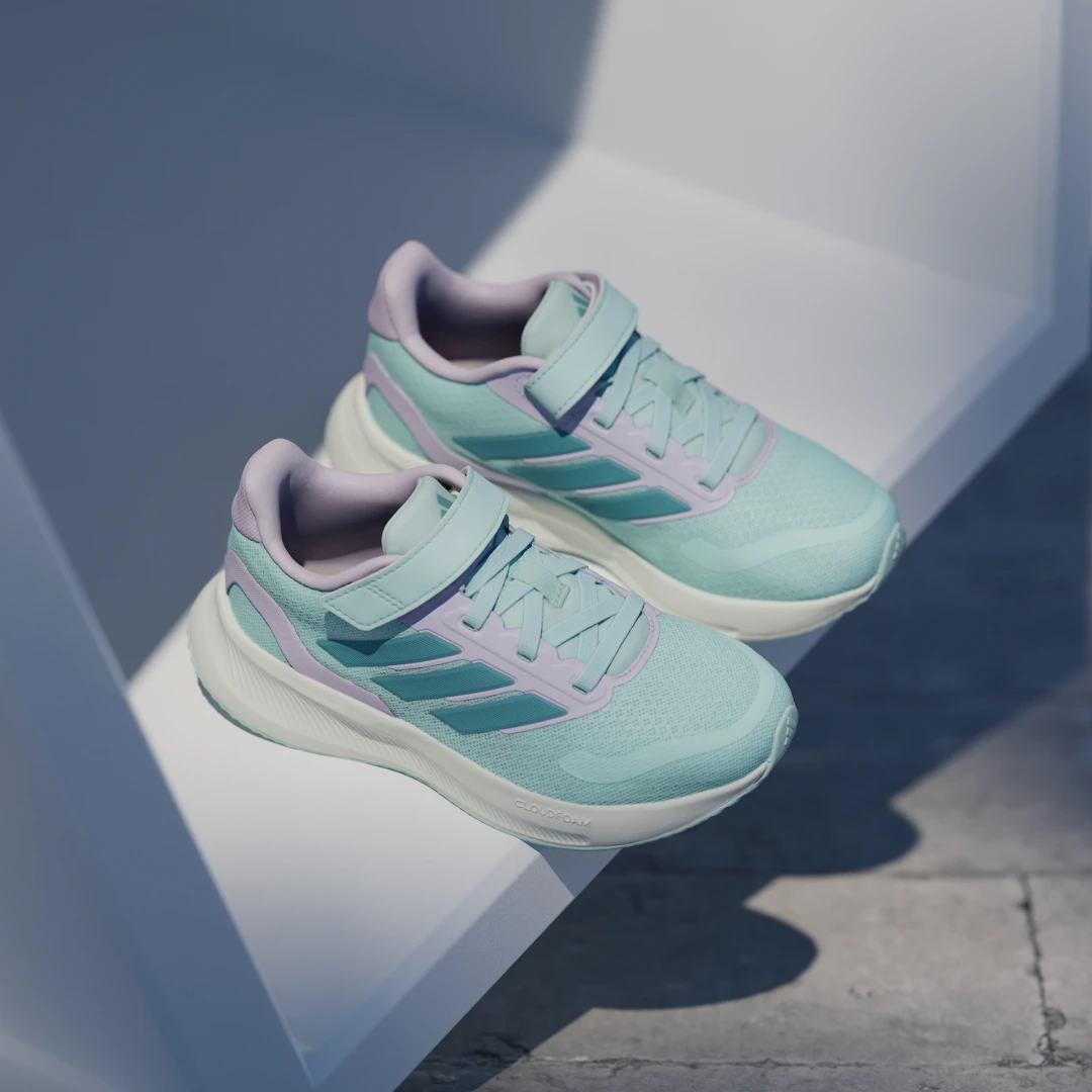 Detalle de Adidas Runfalcon 5 Kids: zapatilla turquesa para juego diario