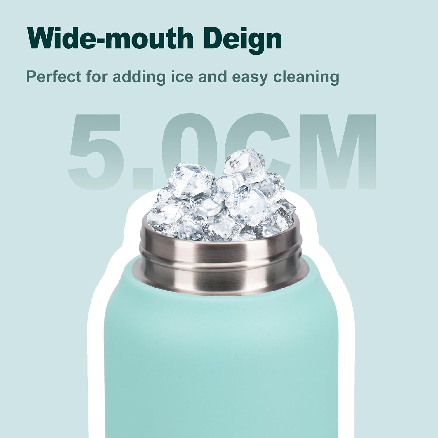 Thumbnail 5 de UZSPACE Stainless Steel Water Bottle 1l (970ml) – Double-Walled, Leakproof, Mint Green