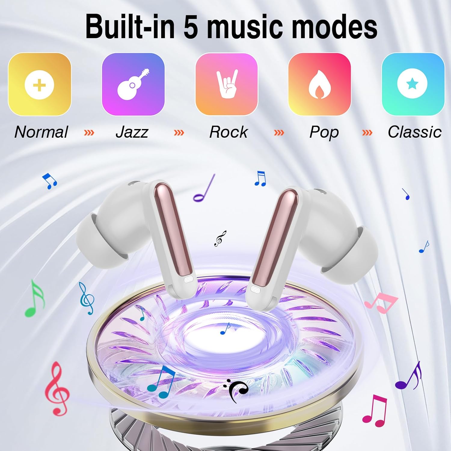 Thumbnail 6 de 2026 Wireless Earbuds with Bluetooth 5.4, ANC/ENC, and Smart Charging Case
