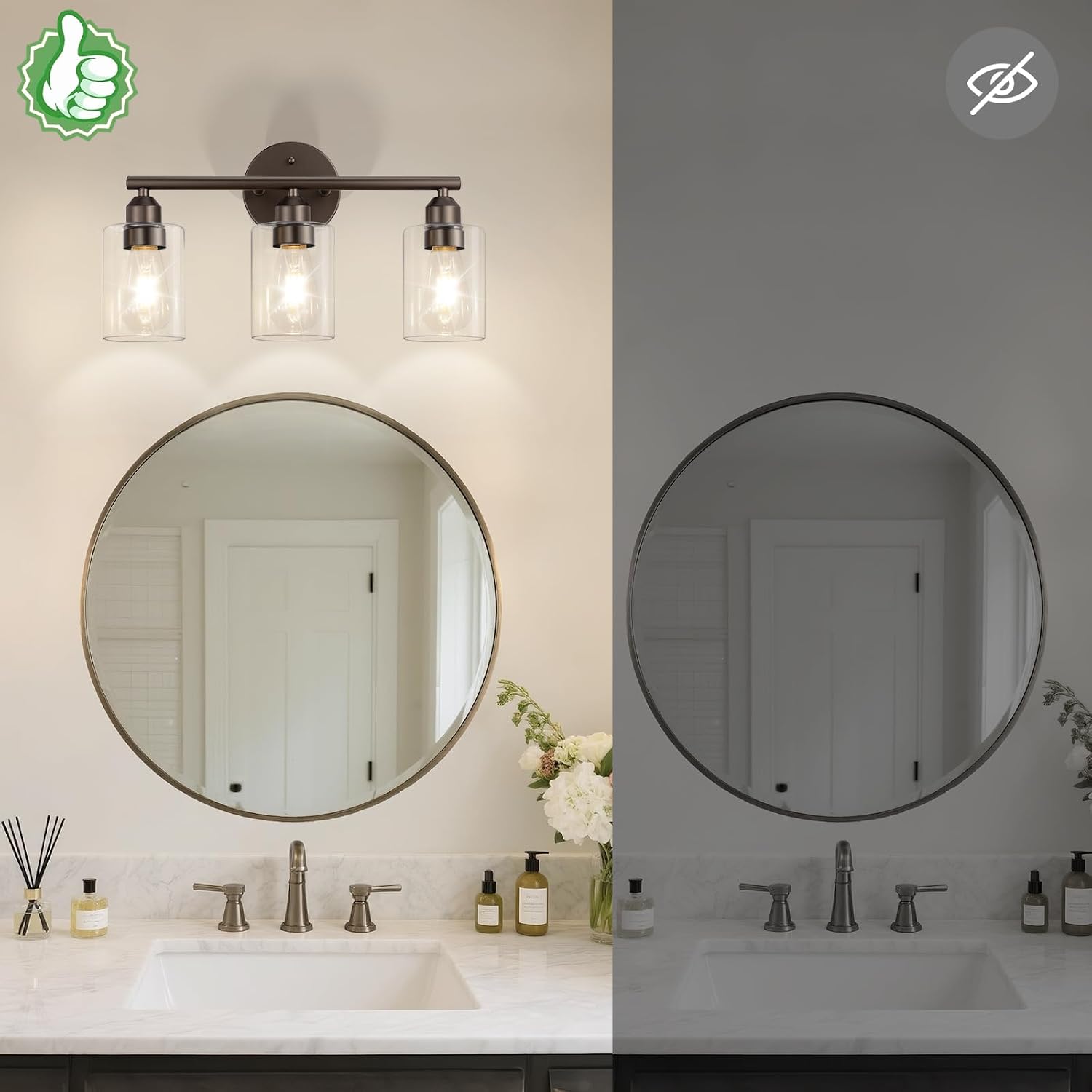 Detalle 2 de Percantis 3-Light Bathroom Vanity Light, 17.3-Inch