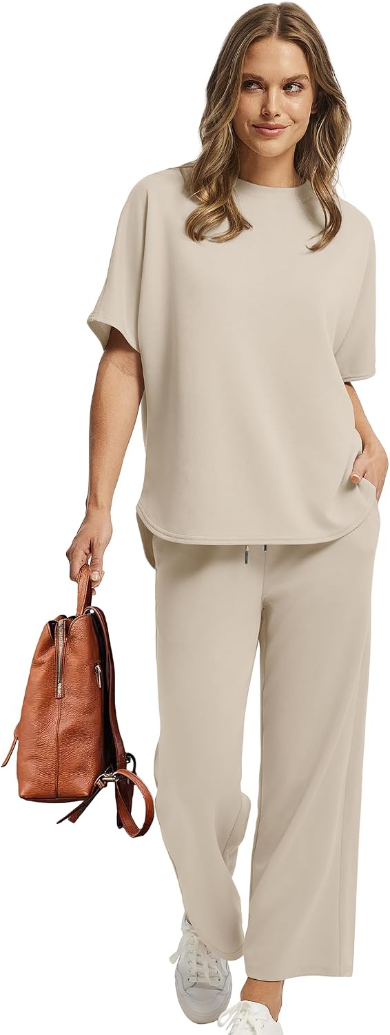 Detalle 2 de Sampeel Women's Two-Piece Set with Wide-Leg Crop Pants