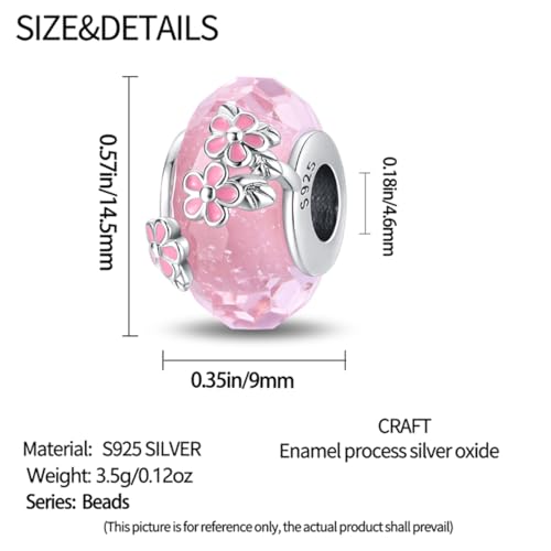 Detalle 2 de HappyStar charm plata 925 flor de rosa