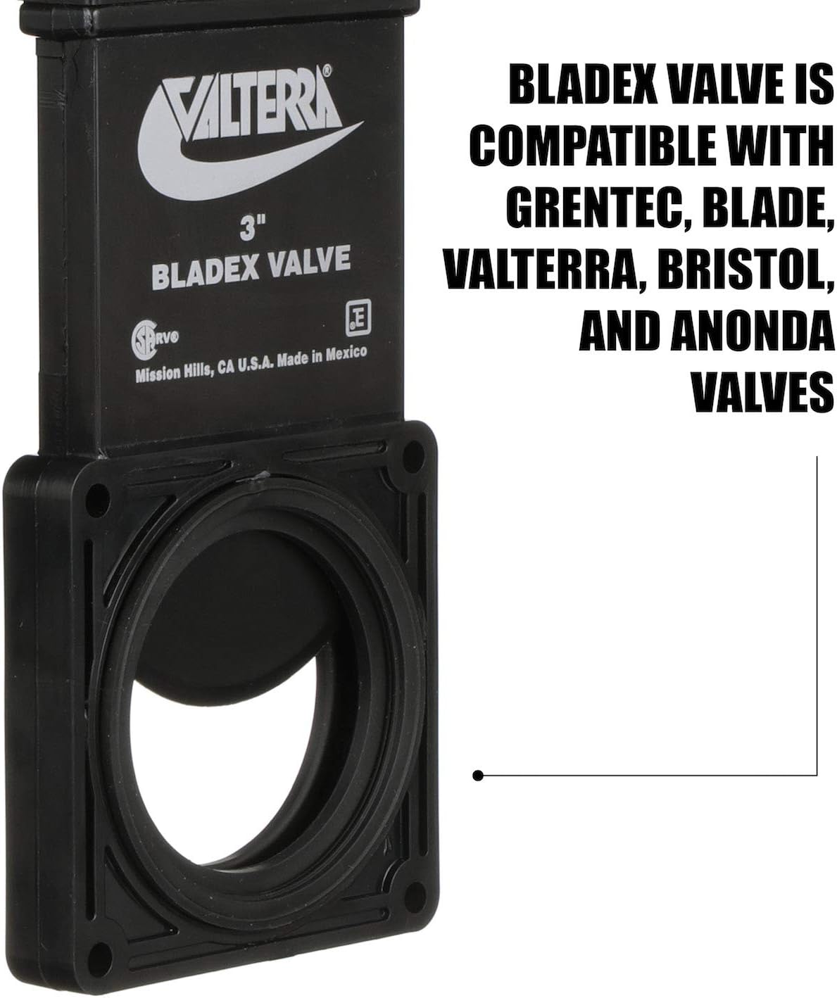Thumbnail 1 de Valterra T1003VPM Bladex 3-Inch Waste Valve Body with Metal Handle