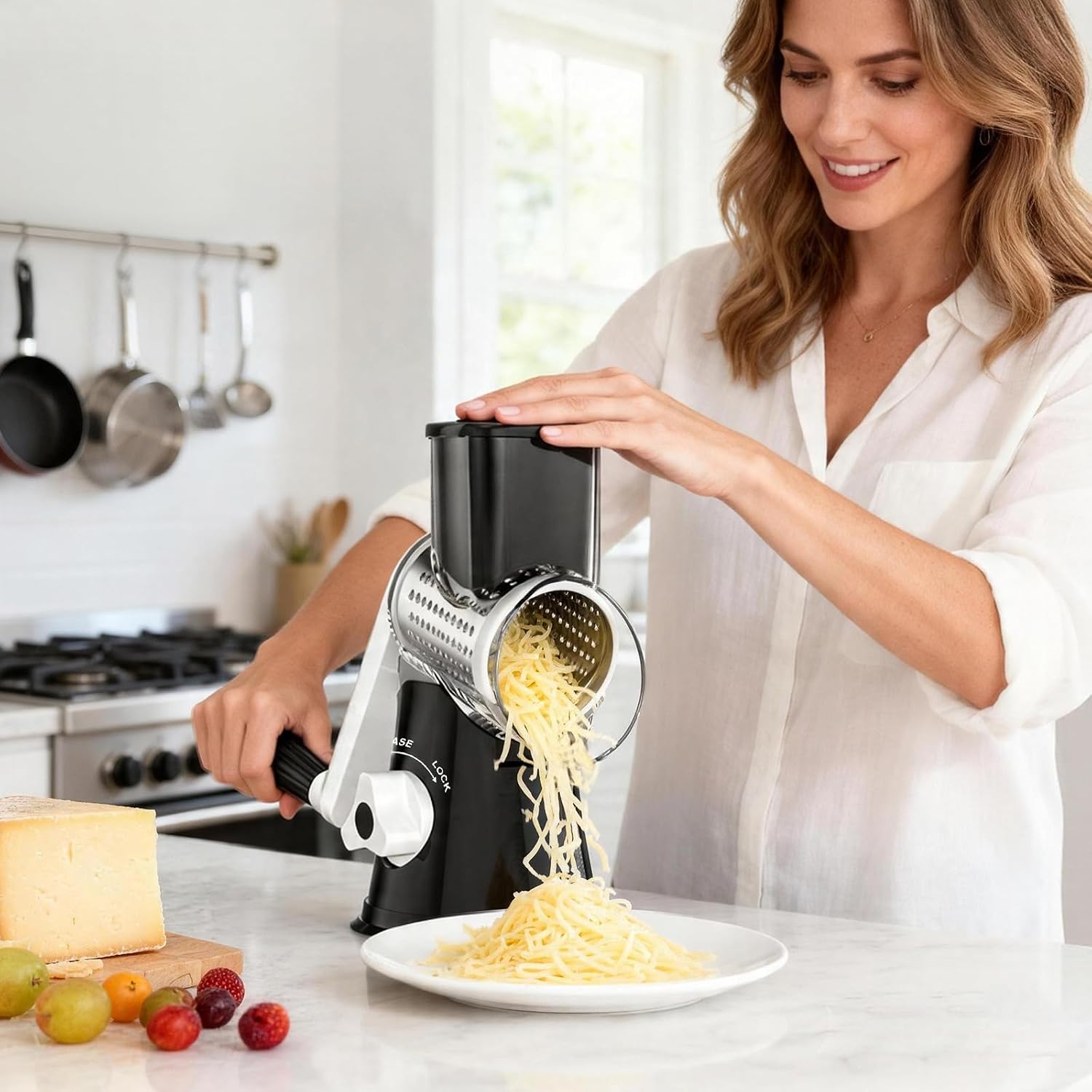 Thumbnail 4 de Ourokhome Manual Rotary Cheese Grater with Hand Crank