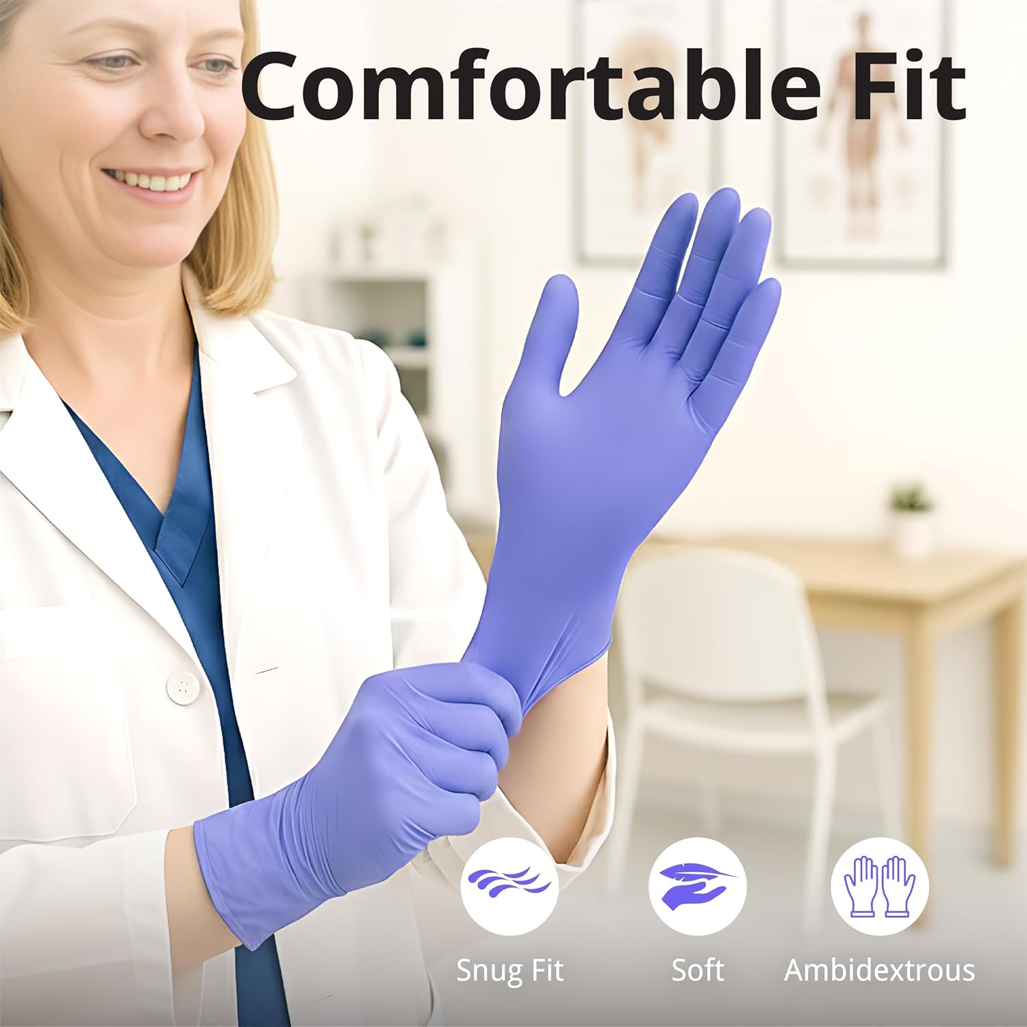Detalle 2 de SwiftGrip Nitrile Exam Gloves 3mil Large