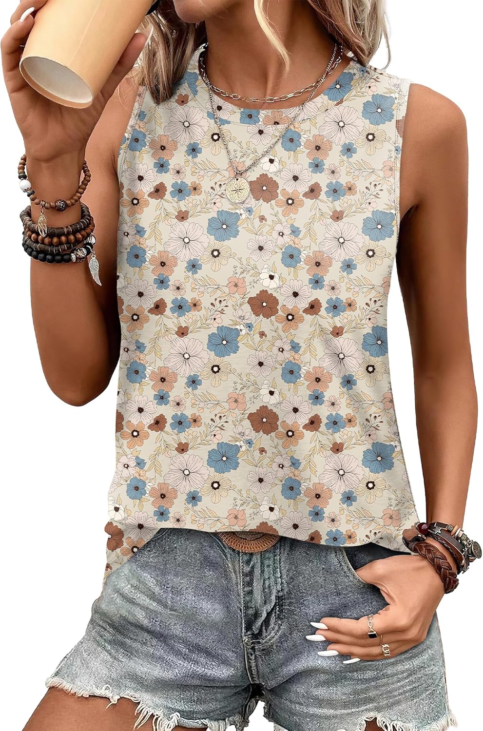 Detalle de Sampeel Tank Top Eyelet Crew Neck
