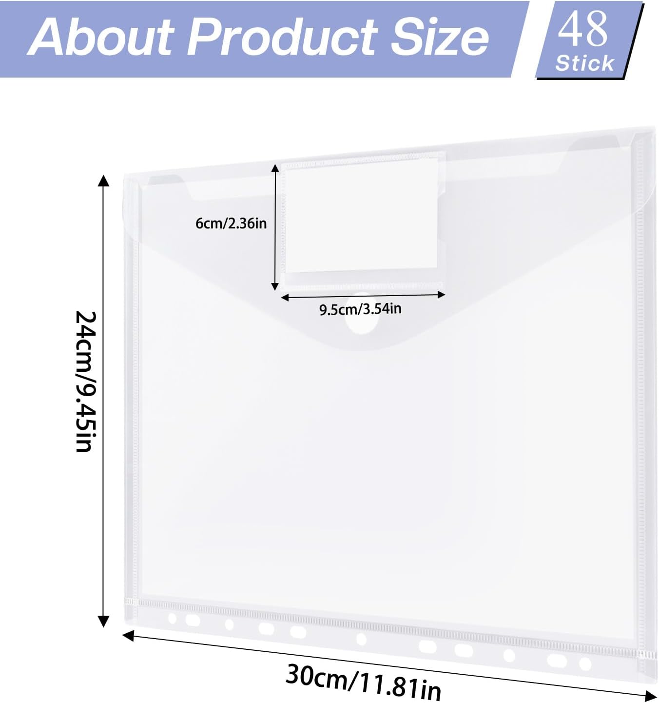 Thumbnail 1 de Sosayet A4 Dokumentenmappe zum Abheften – 48er Pack wasserfeste Sammelhüllen mit Klettverschluss