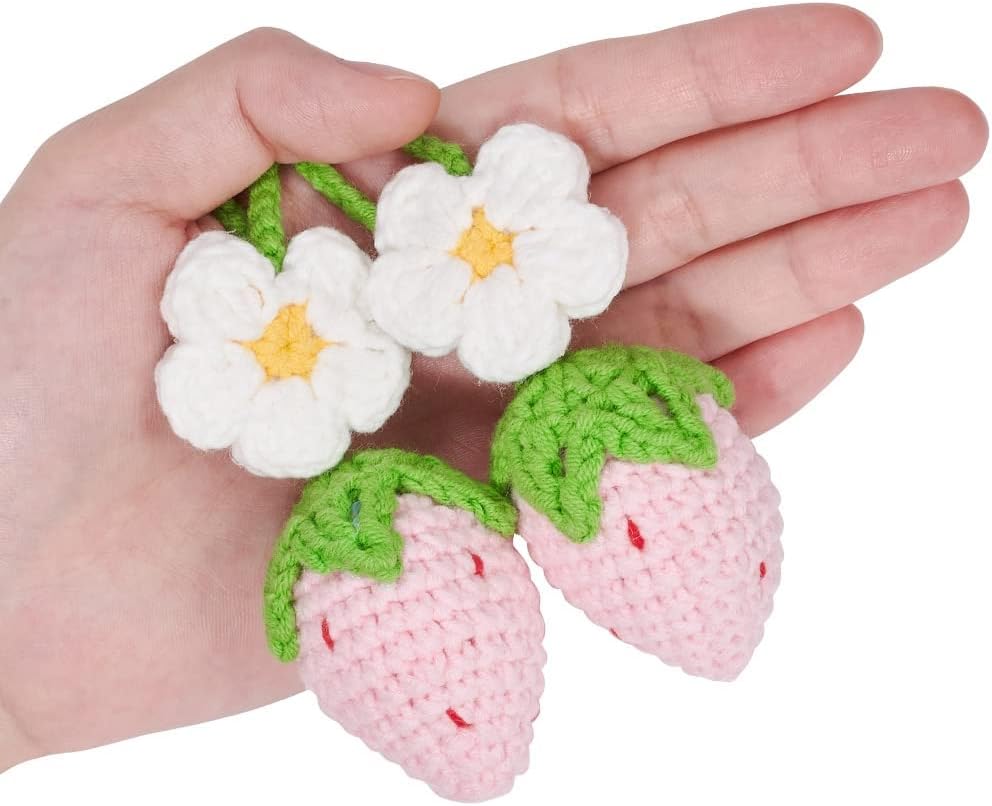 Thumbnail 5 de JSCARLIFE Strawberry Crochet Car Hanging Charm 3.5cm