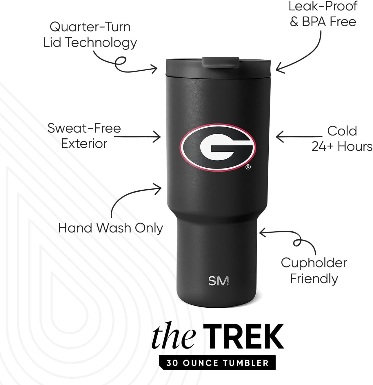 Thumbnail 1 de Simple Modern 30oz Tumbler – Trek Collection Officially Licensed Georgia Bulldogs
